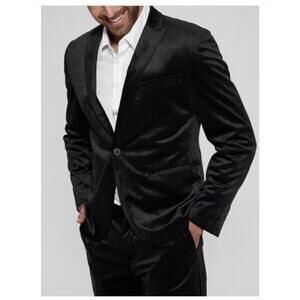 GUESS Fulham Black Velvet Knit Blazer Business Jacket Men’s Size XL